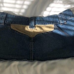 Low rise denim skirt